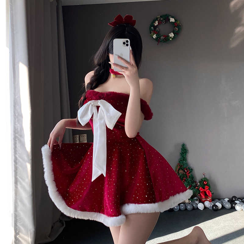 新しいクリスマスコスチューム。クリスマス - クロス用のテーマ服 - 国境外国貿易卸売。豪華なクリスマスバトルローブ。新年のセクシーな赤いドレス366価格：$199.99